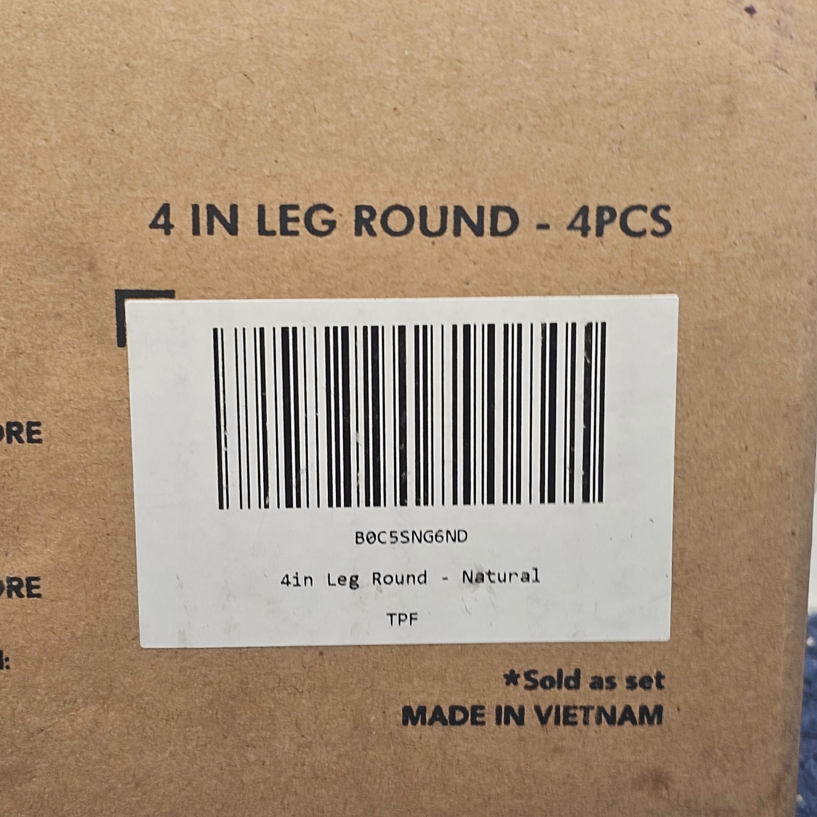 (4 PCS) Yes4All 4 in. Leg Round Natural Solid Wood Furniture Legs 800lb Capacity gallery