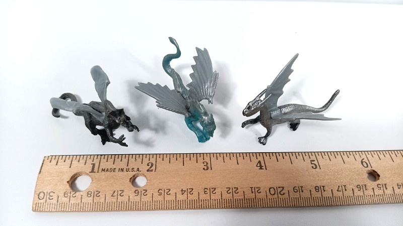 Mini Dragon Toy Figures Plastic Rubbery Set of 3 Miniature gallery
