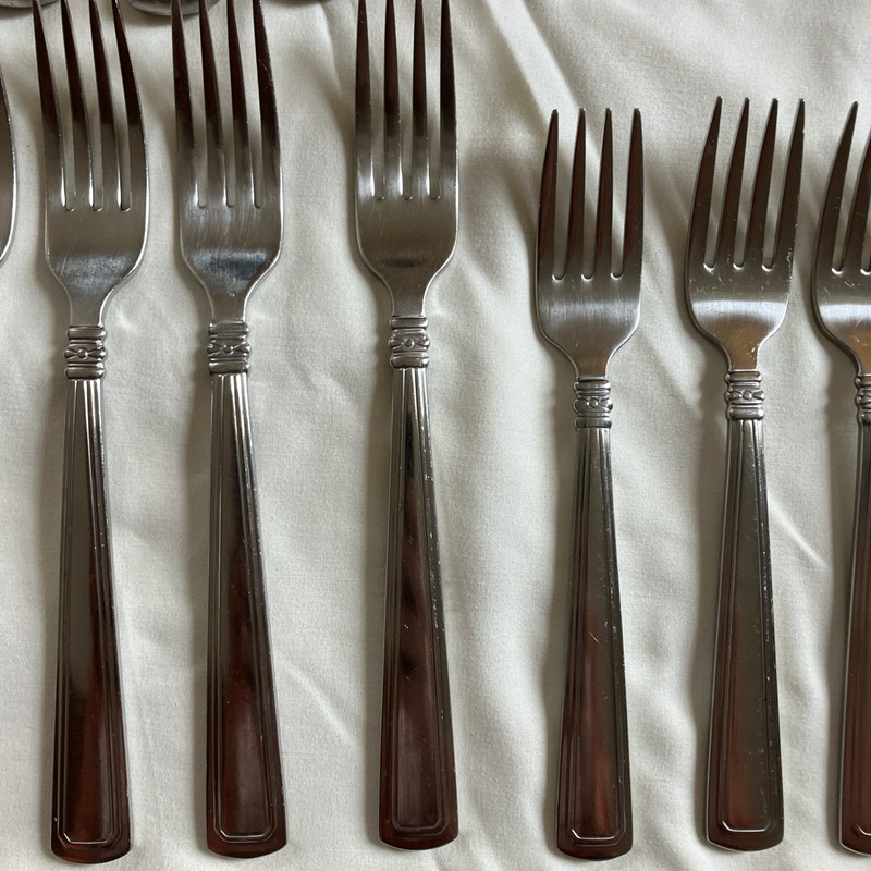 Longaberger WOVEN TRADITIONS 9 Settings 45 Pieces Stainless Steel Flatware gallery