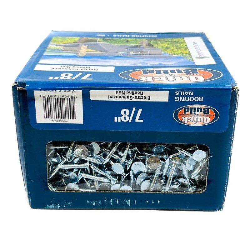 Quick Build 78EGRF5LB Electro Galvanized Roofing Nails 7/8 in, 5 lb Pack gallery