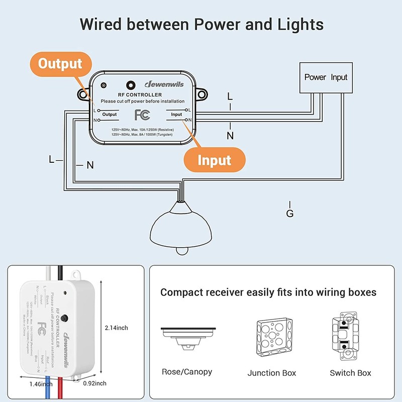 DEWENWILS Wireless Remote Control Light Switch Wireless Wall Switch and Receiver gallery