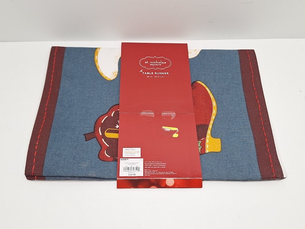 St Nicholas Square Yeehaw Western Cowboy Boot 36" Christmas Table Runner NEW gallery