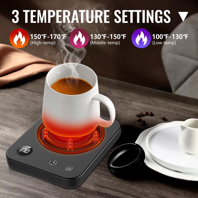 Mug Warmer with 3-Temp Settings Auto Shut-Off Waterproof Desk Warmer for Coffee gallery