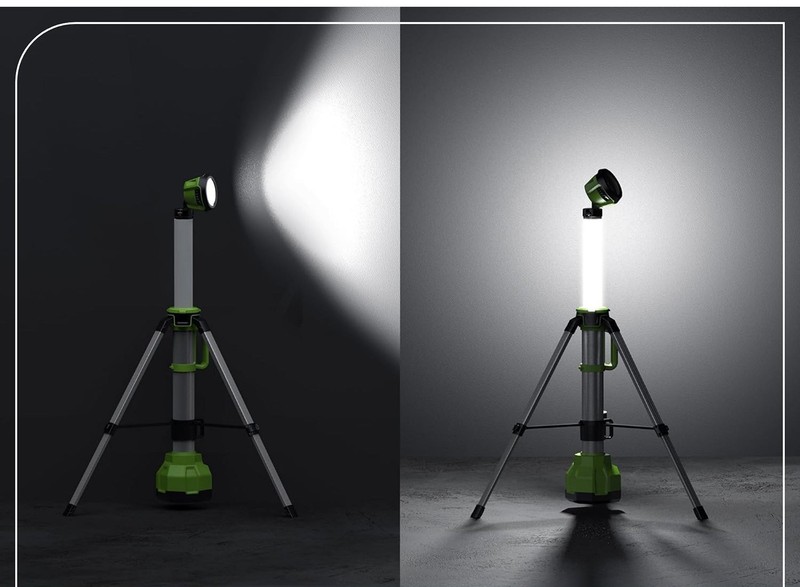 Greenworks 24V Work Light with Tripod Stand Max 2200 LM w/2Ah Battery+2A Charger gallery