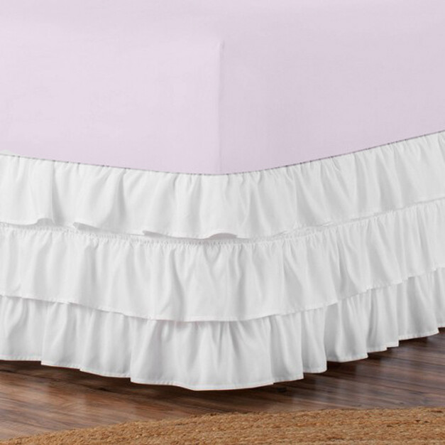 Super Soft Cotton 16" drop Ruffle Bed Skirt Dust Ruffle:Twin Size-White gallery