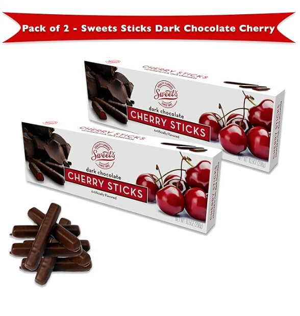Sweet Candy Dark Chocolate Candy Sticks Cherry 2 Pack- Dark Chocolate Cherry gallery