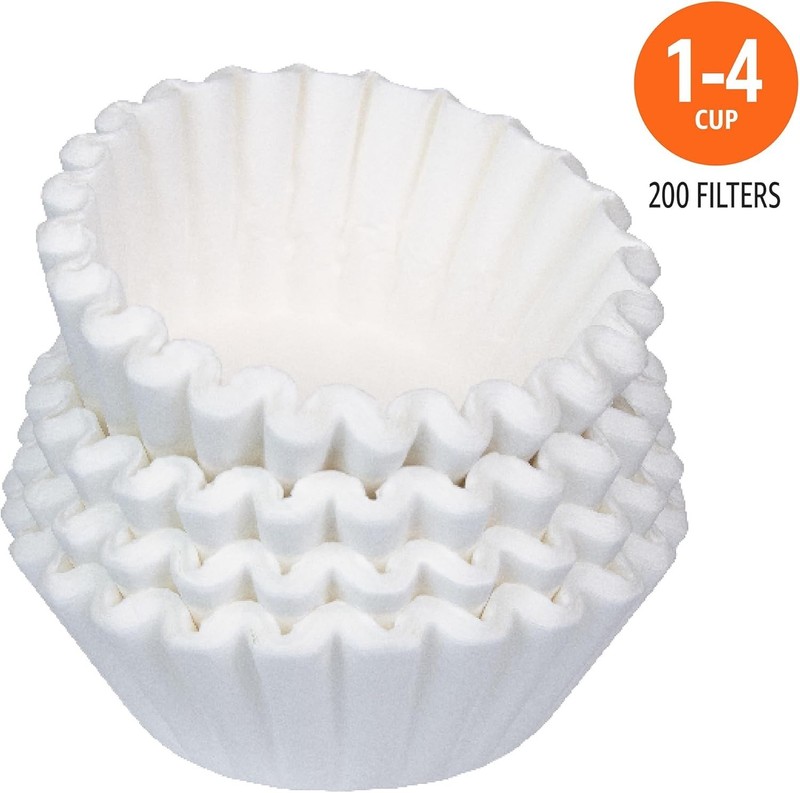 Compostable Basket Coffee Filters for 1-4 Cup Makers - 200 Count White gallery