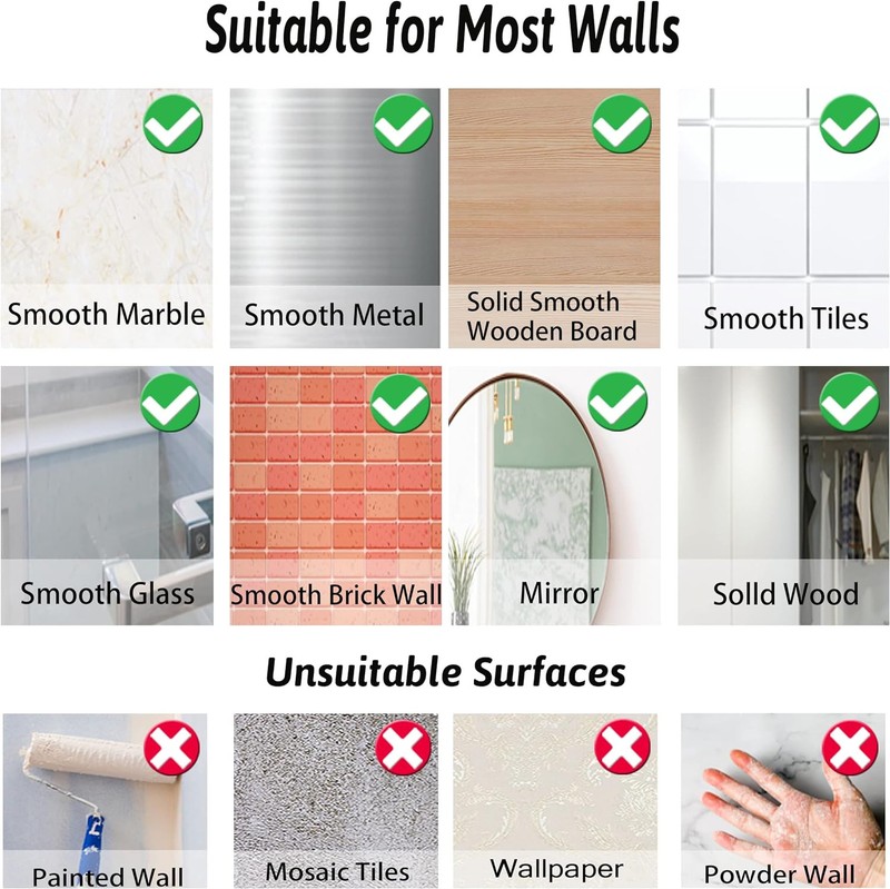 DKHDBD Large Adhesive Hooks, 16-Pack Hold 44lb(Max) Heavy Duty Transparent gallery