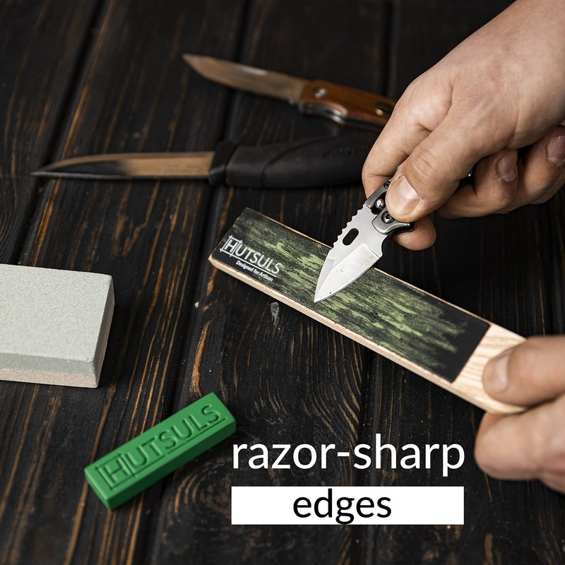 Hutsuls Pocket Knife Strop Kit Get RazorSharp Edges with Pocket Leather Stro... gallery