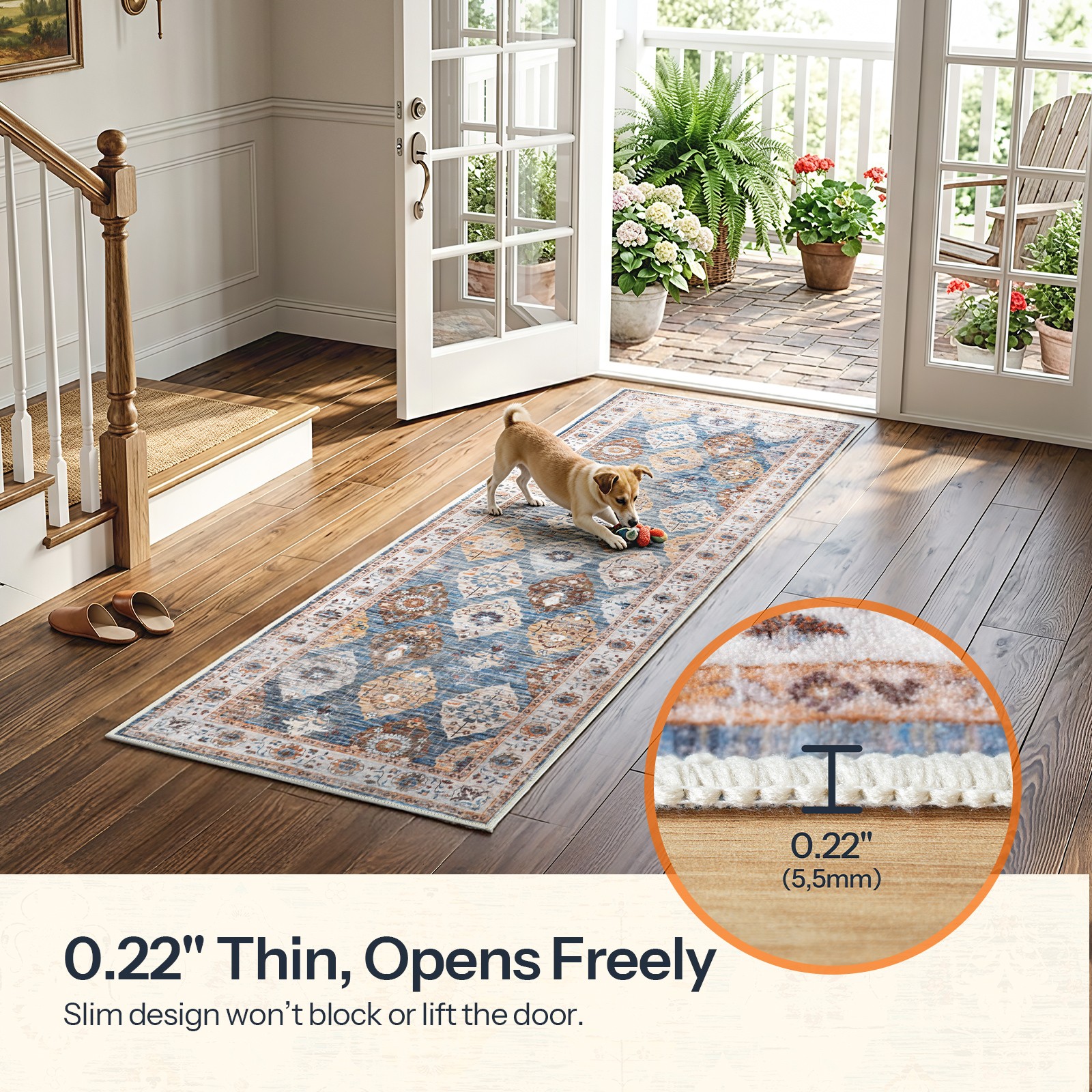 HOOBRO Area Rug Machine Washable Carpet Rugs with Non-Slip TPR Rubber Backing gallery