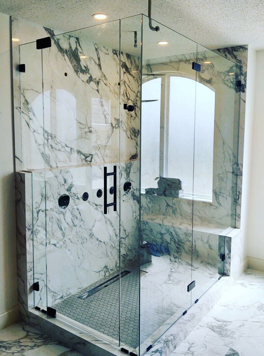 CEL 8“ x 8" Ladder Style Back to Back Pull Handle for shower door gallery