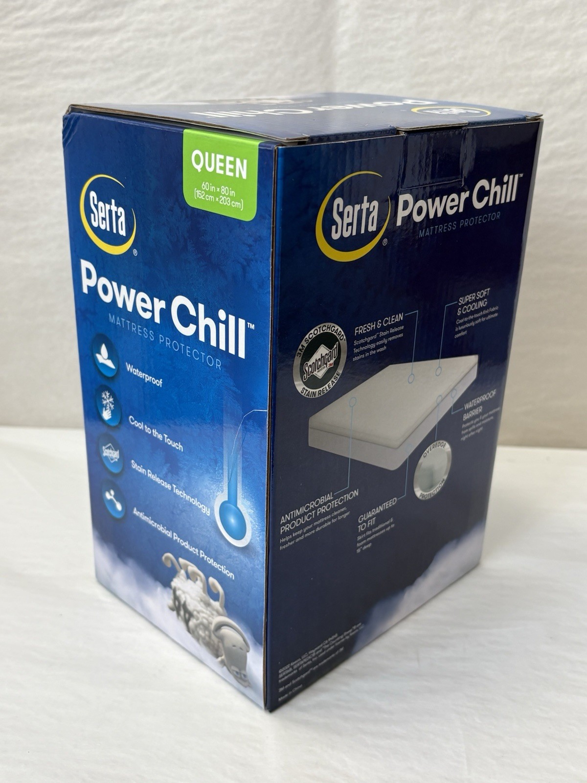 New Serta Power Chill Mattress Protector Waterproof Cool To The Touch QUEEN gallery