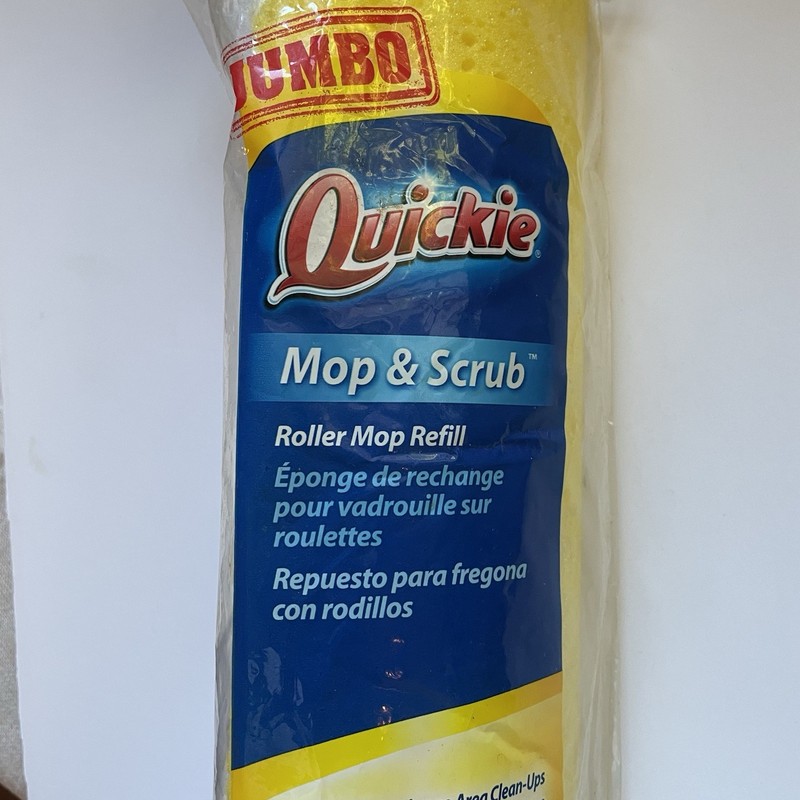 NIP Quickie Jumbo Mop & Scrub Roller Mop Refill Head Type P 12” Discontinued NEW gallery