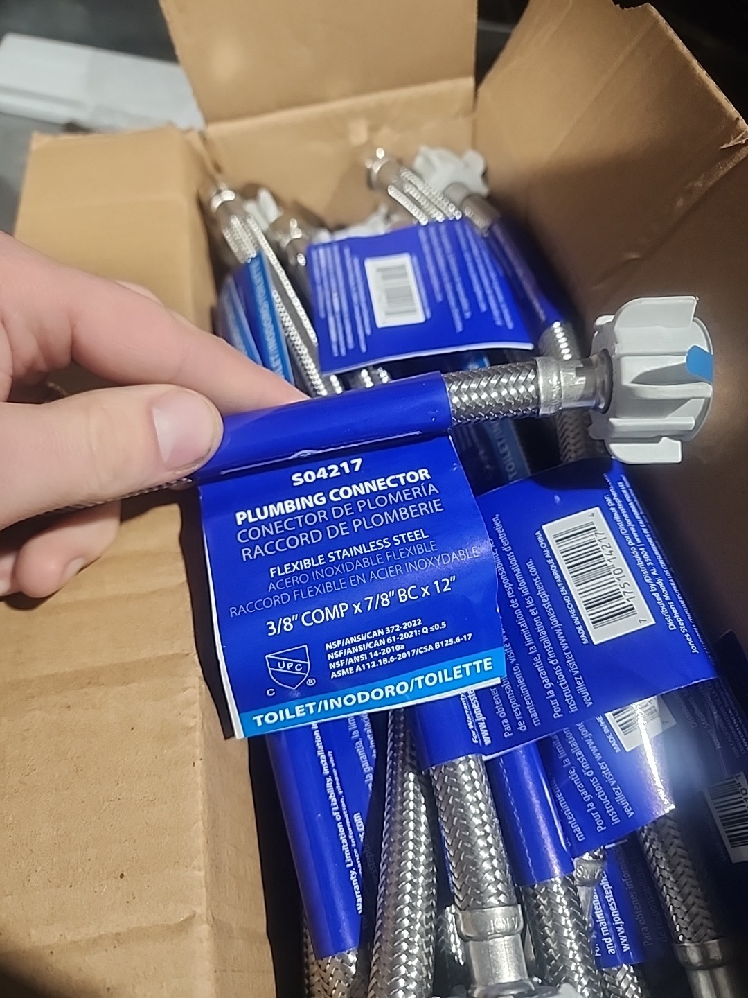 S04217 JONES STEPHENS PLUMBING CONNECTOR 3/8"ODx7/8"BC x 12" Case of 25 gallery