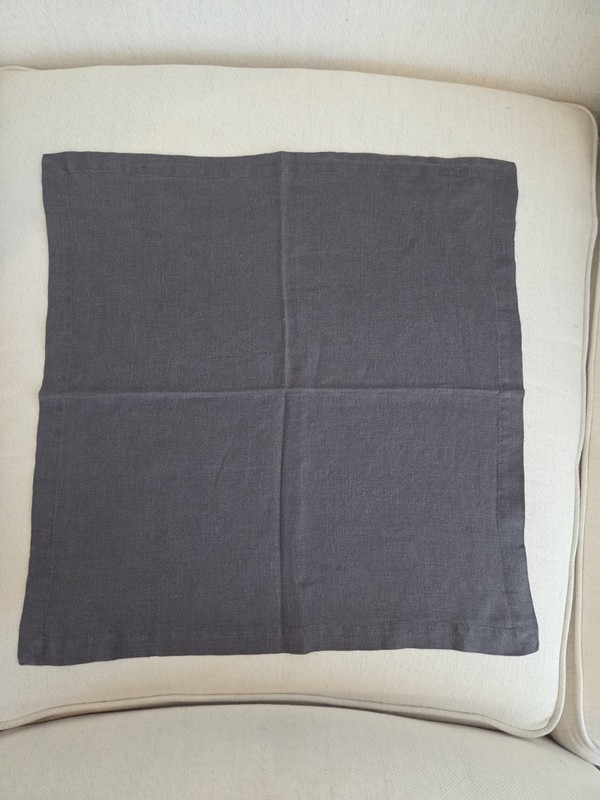 Sur La Table 100% Linen Gray Solid Square Cloth Napkins Set of 11 gallery