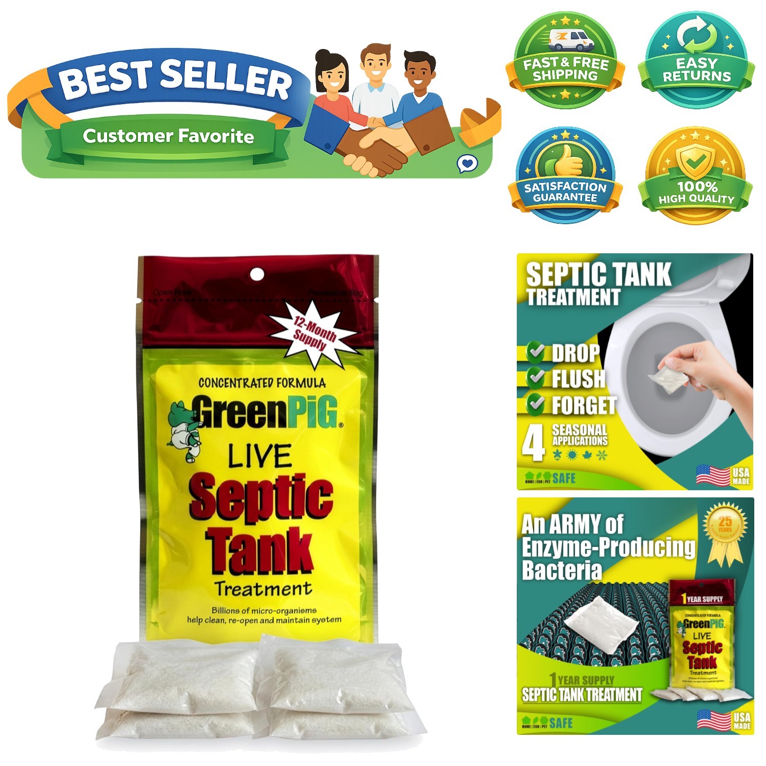 Septic Tank Treatment Packets – Septic-Safe Enzyme Treatment for Preventative... gallery