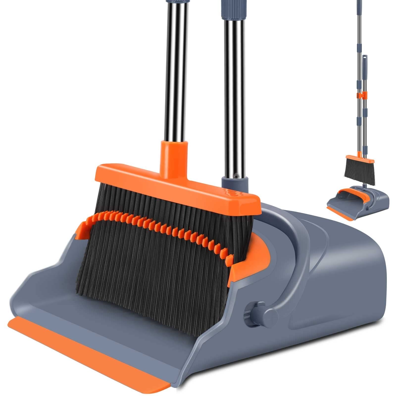 Self-Cleaning Broom & Dustpan Set with Teeth, Indoor/Outdoor Pet Hair Sweeper gallery