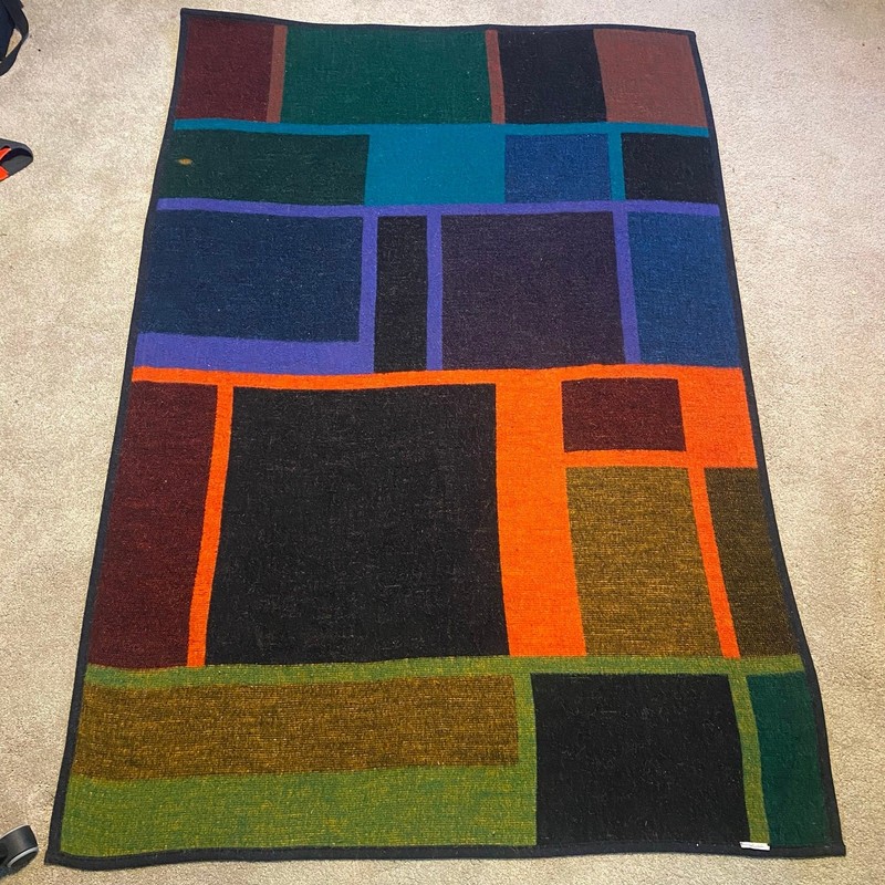Biederlack Building Blocks Geometric Earthtone Abstract Art Mid Century Blanket gallery