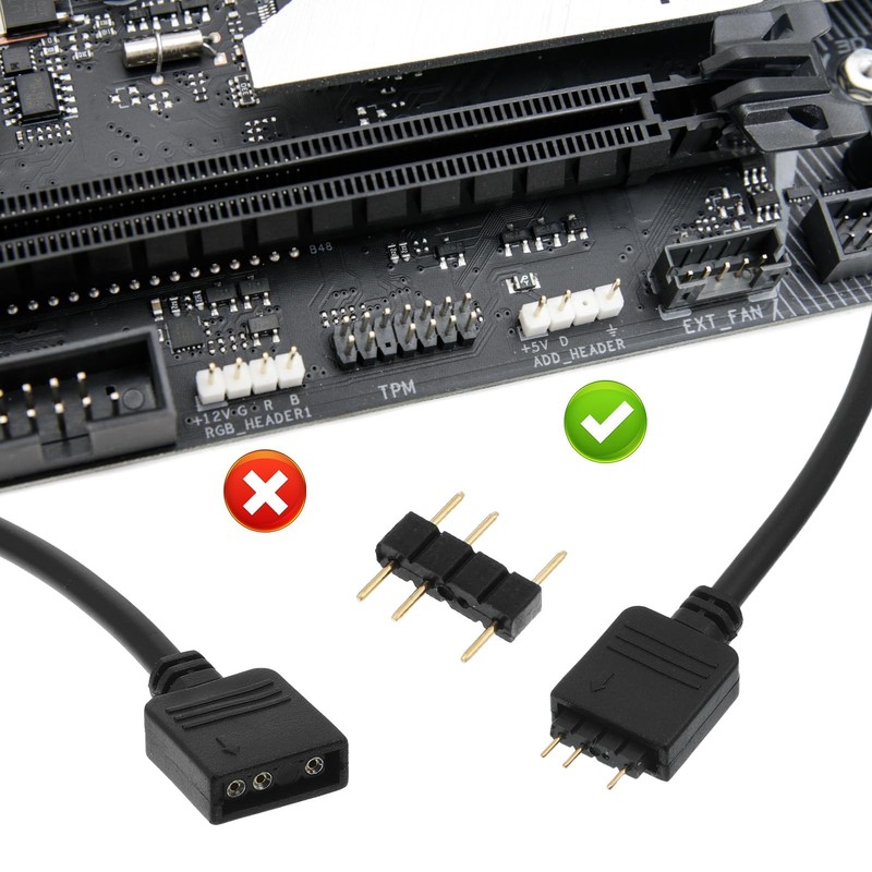 5 PCS ARGB Extension Cable, ARGB Splitter 5V 3 Pin Addressable RGB Cables, Fe... gallery