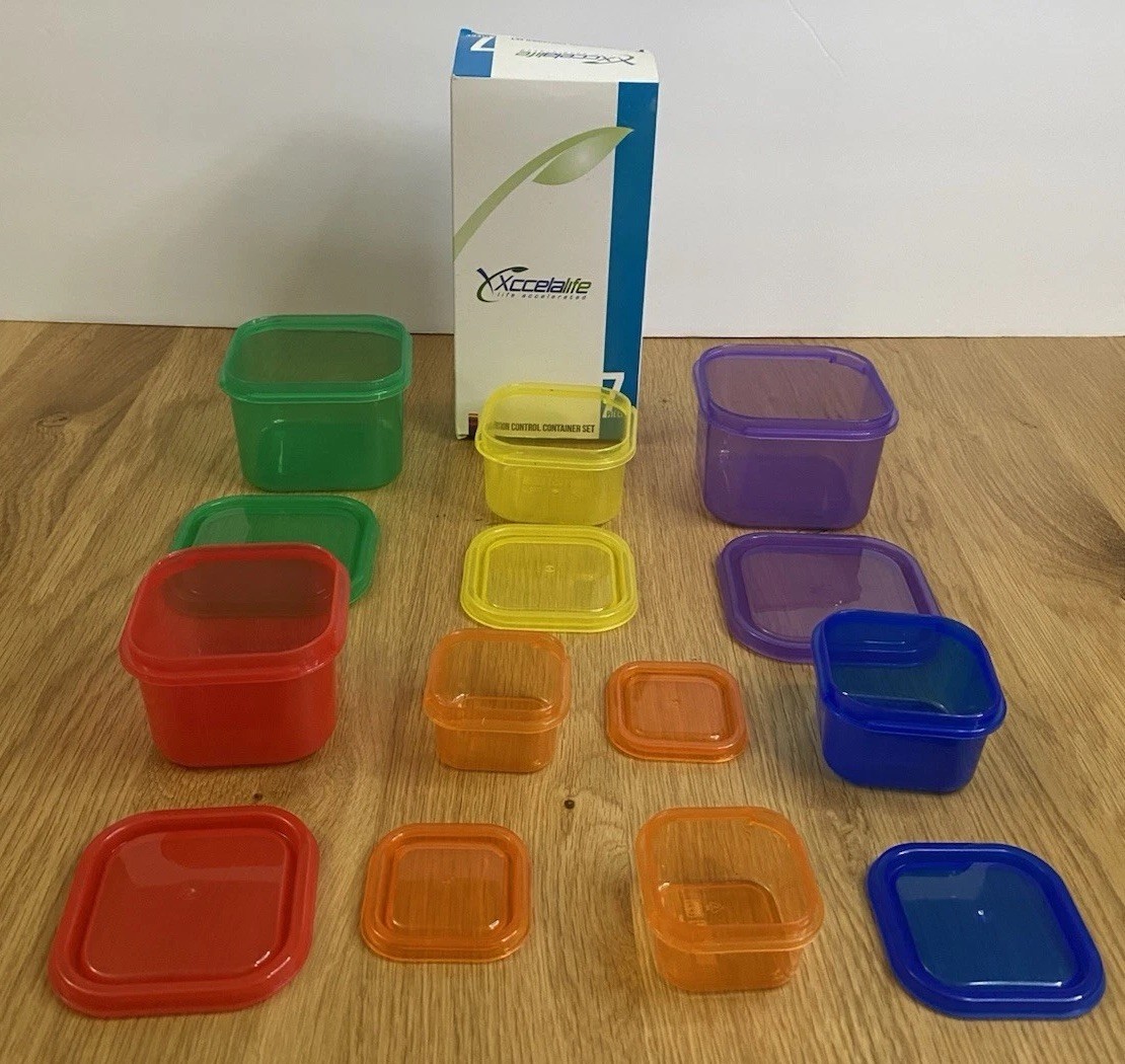 14 Pc Food Portion Control Containers for Diet and Healthy Living Xccelalife gallery