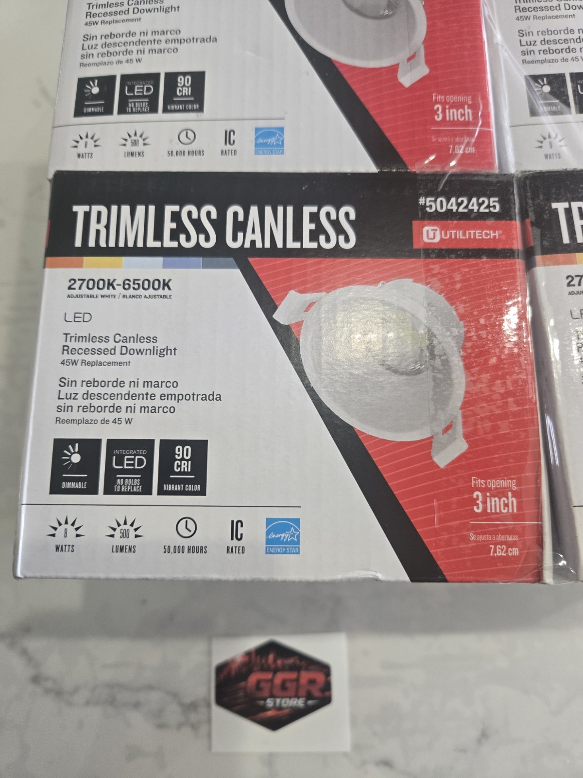 LOT OF 5 UTILITECH 5042425 Trimless Canless Recessed 3" Downlight LED gallery