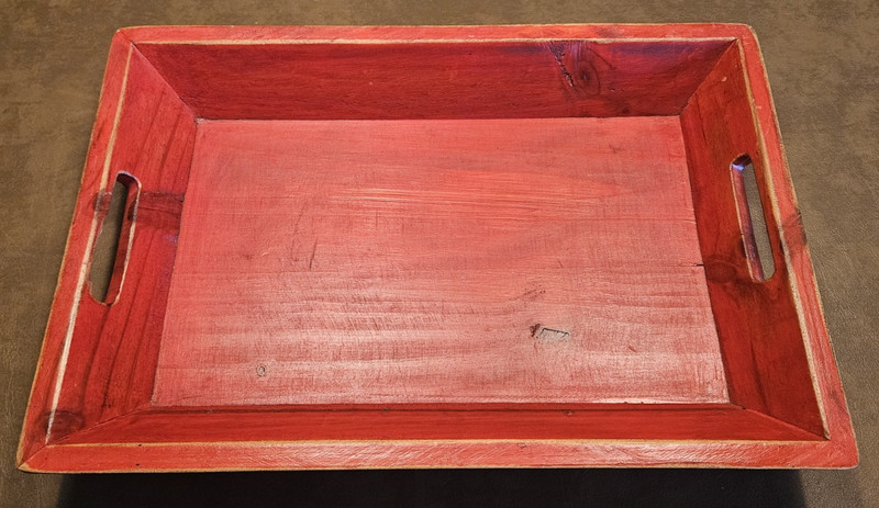 Rustic Red Solid Wood Serving Tray 19x13 inches gallery