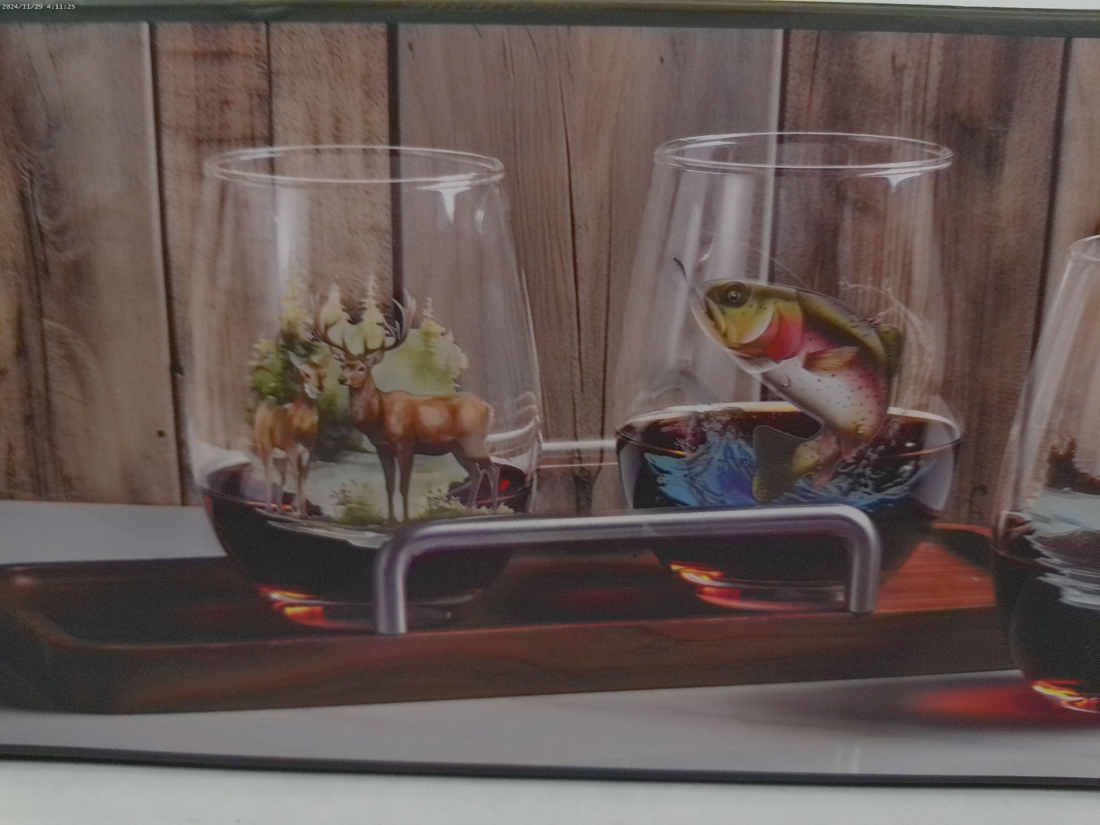 Wildscape Four Piece 15 oz Stemless Wine Glass Set Dishwasher Safe gallery