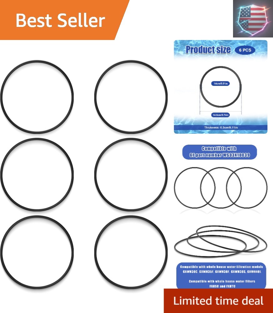 6pcs O-Ring Compatible with GE HHRING for Whole Home Filtration Models GXWH30... gallery