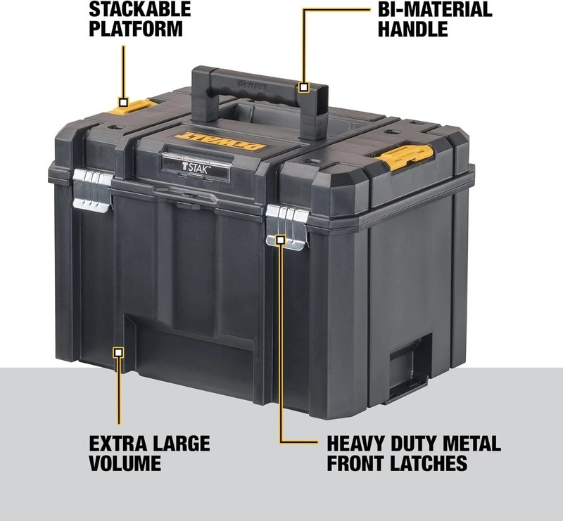DEWALT TSTAK Tool Box, Extra Large Design, Removable Tray for Easy Access to Too gallery