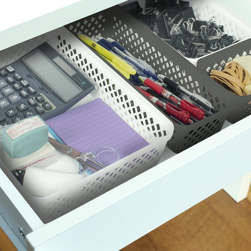 Plastic Storage Basket Set - Multipurpose Drawer Trays, Kitchen Pantry Container gallery