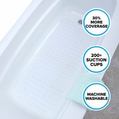 SlipX Solutions Extra Long Bath Mat: 39″ Clear Bathtub Mat with Suction Cups