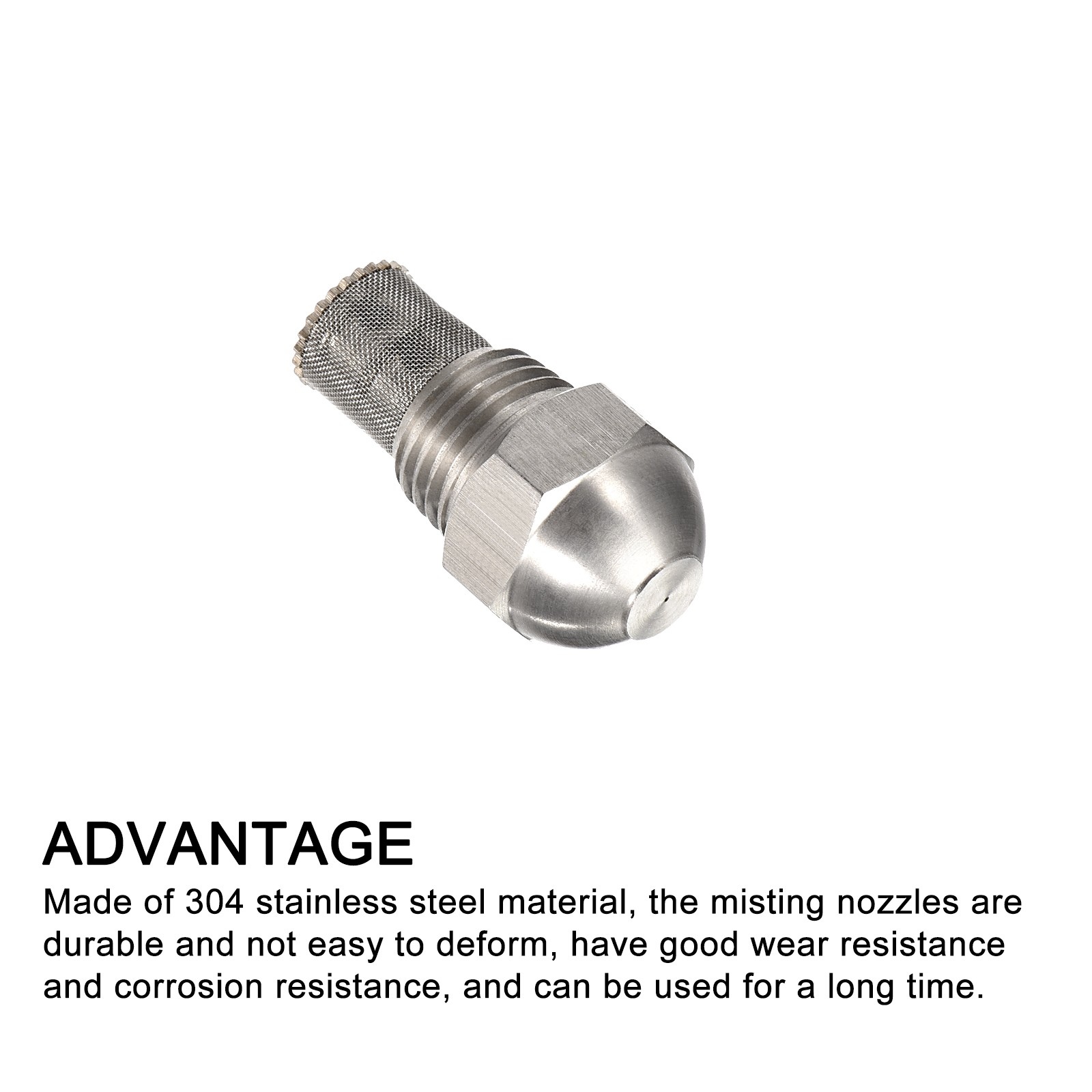 Misting Nozzle (0.2mm/0.008") 1Pcs,for Garden Watering Outdoor Cooling, Silver gallery