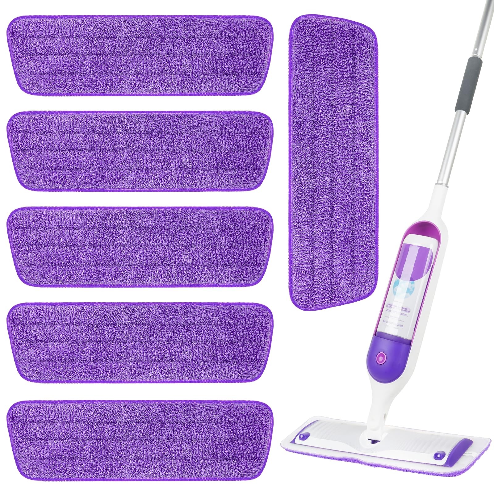 6 Pack Reusable Microfiber Mop Pads for Swiffer PowerMop, 13-16 Inch Spray Mo... gallery
