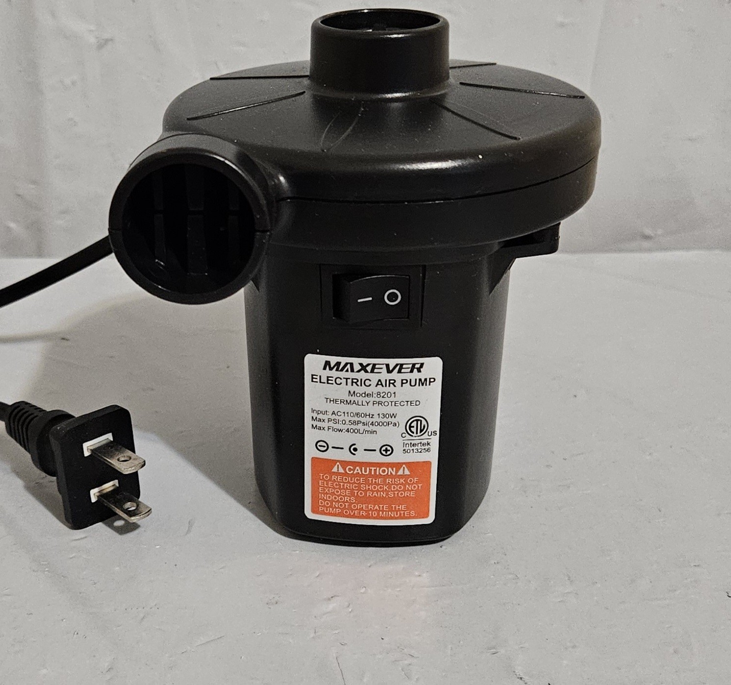 Maxever Quick-Fill Electric Air Pump AC 110V-120V Portable Inflator gallery