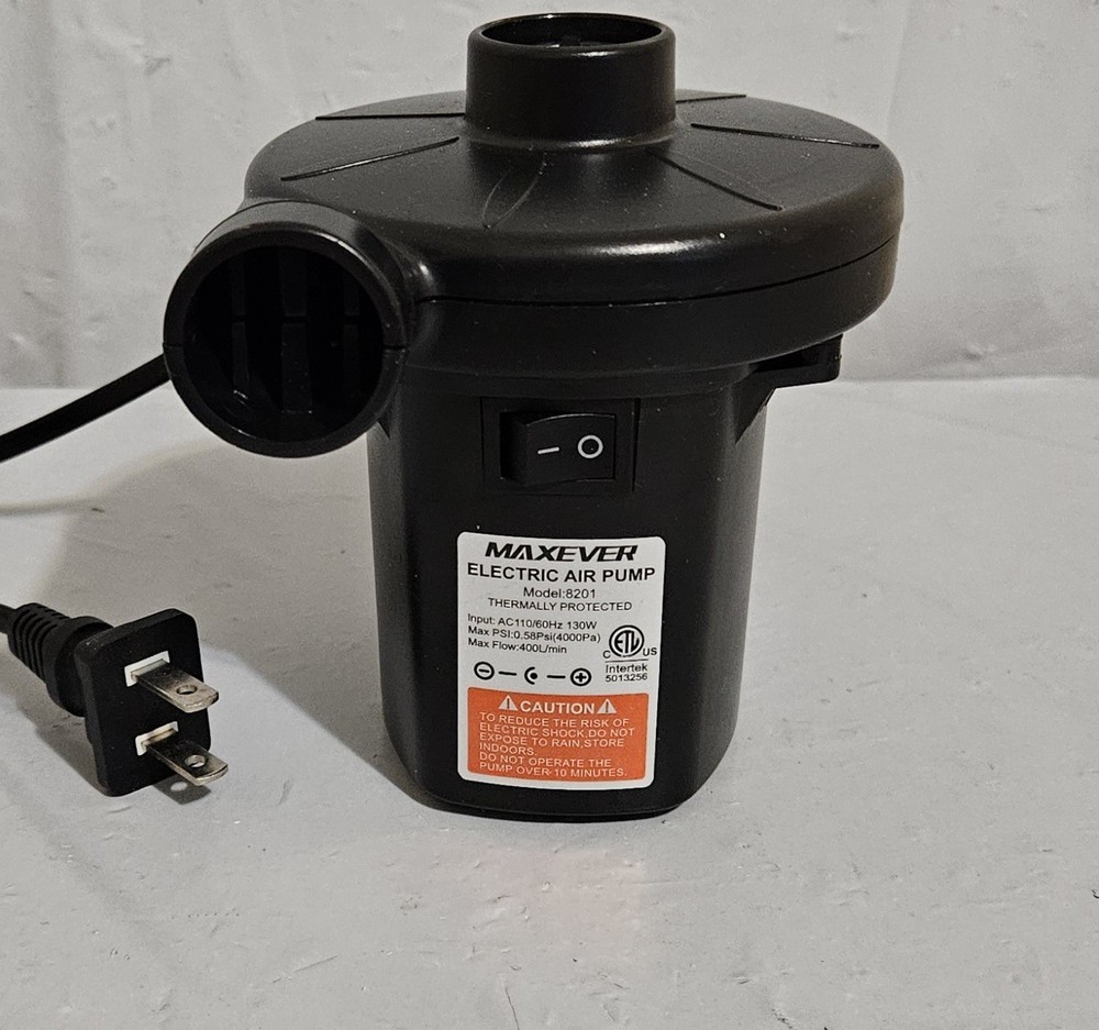 Maxever Quick-Fill Electric Air Pump AC 110V-120V Portable Inflator