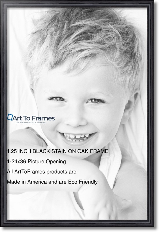 ArtToFrames Custom Picture Poster Frame Black Stain on Oak 1.25" Wide Wood gallery
