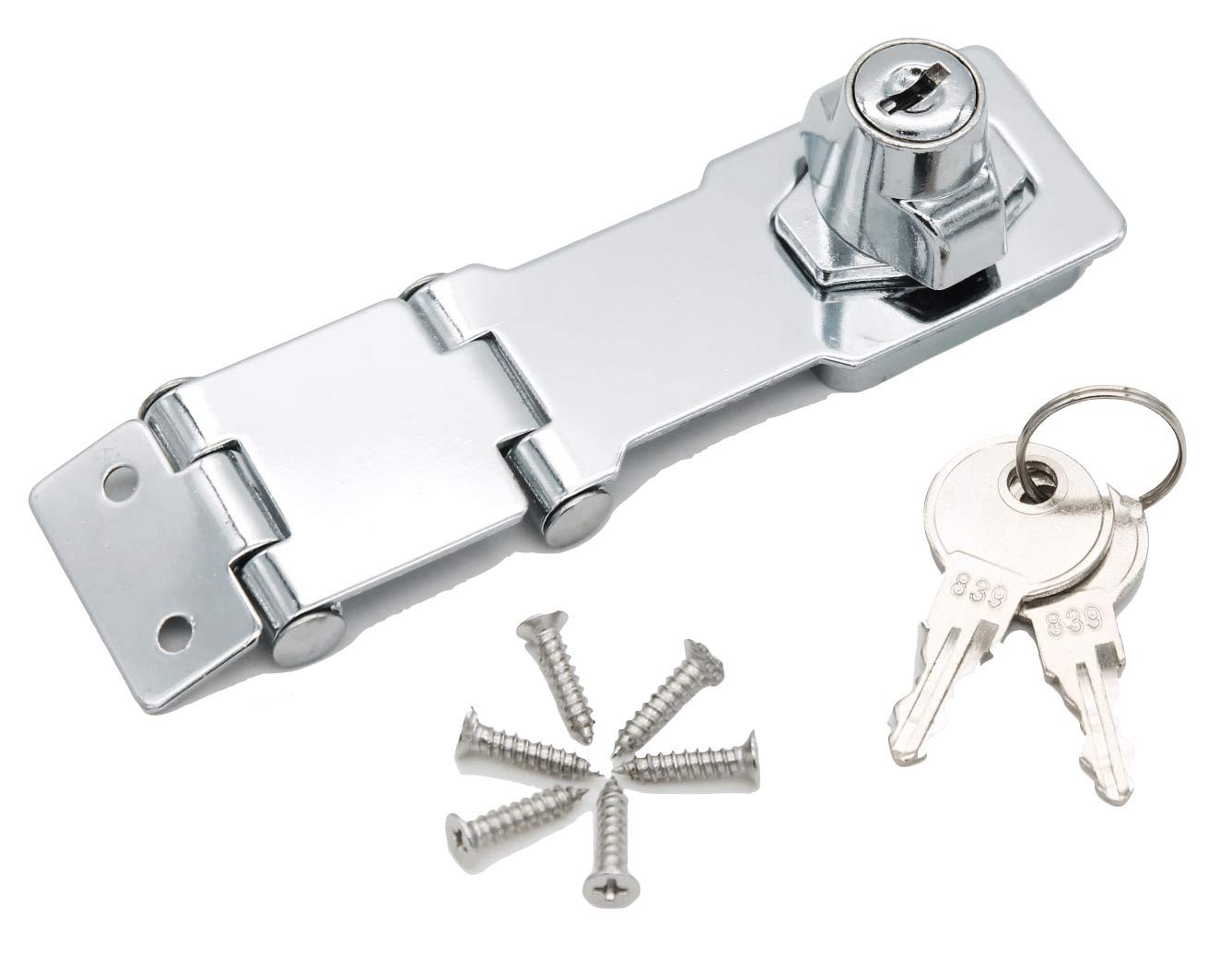 Double Hinge Safety Hasp Locks In Zinc Plated Hardened Steel Concealed Hinge Pin gallery