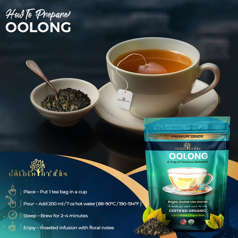 Golden Herbs Japanese Oolong Tea Lightly Oxidized for Smooth Flavor & Aromatic gallery