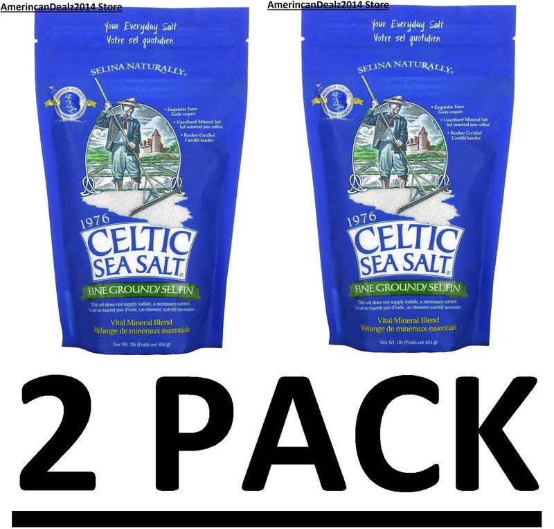 2 PACK - Celtic Sea Salt Fine Ground Vital Mineral Blend 1 lb (Total 2 lbs) gallery