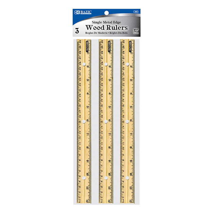 3 pcs Wooden Ruler, 12 Inch, 3/Pack 30 cm Feature holes use in three-ring Binder gallery