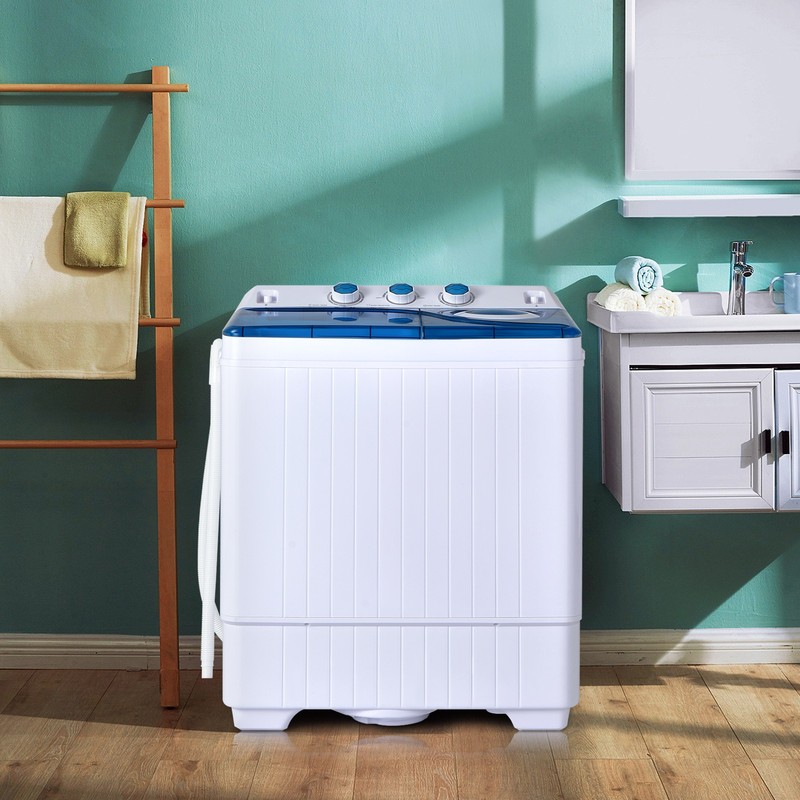Costway Portable 26lbs Semi-automatic Twin Tub Washing Machine W/ Drain Pump gallery