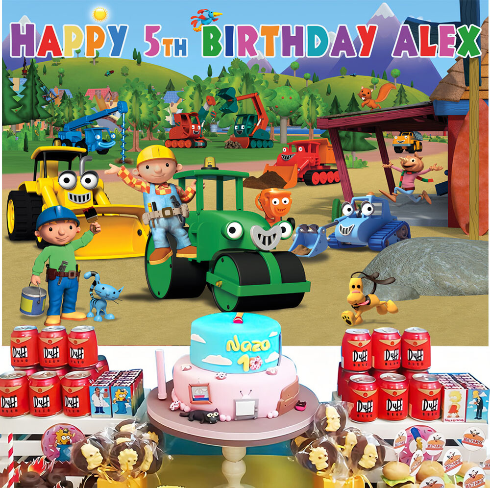 Bob the Builder Personalised Custom Banner Backdrop Party Decor Birthday Gift gallery