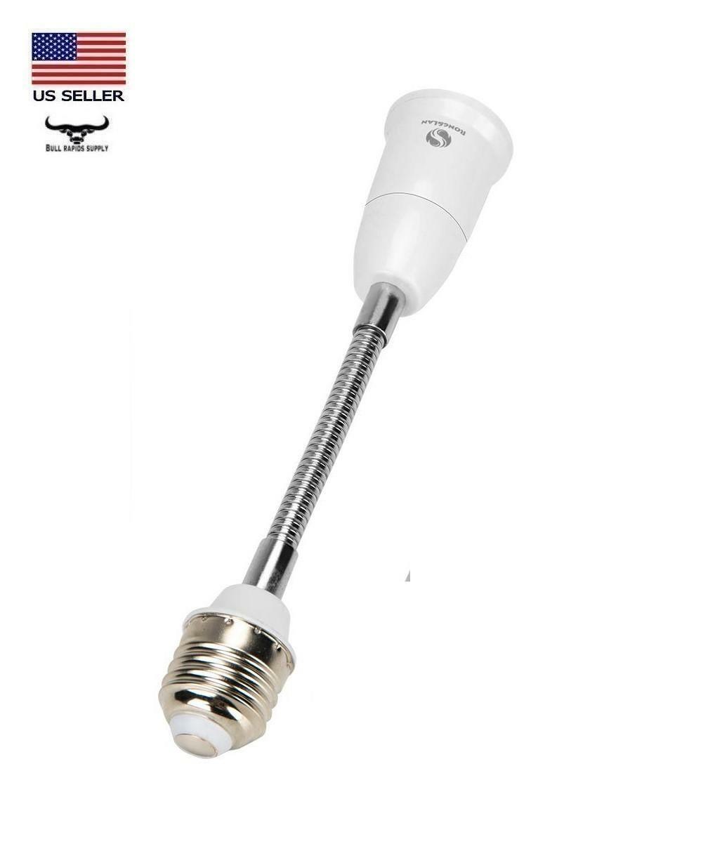 7.8" Flexible Light Bulb Lamp Socket Adapter Extender 360° Adjustable E26/E27 gallery