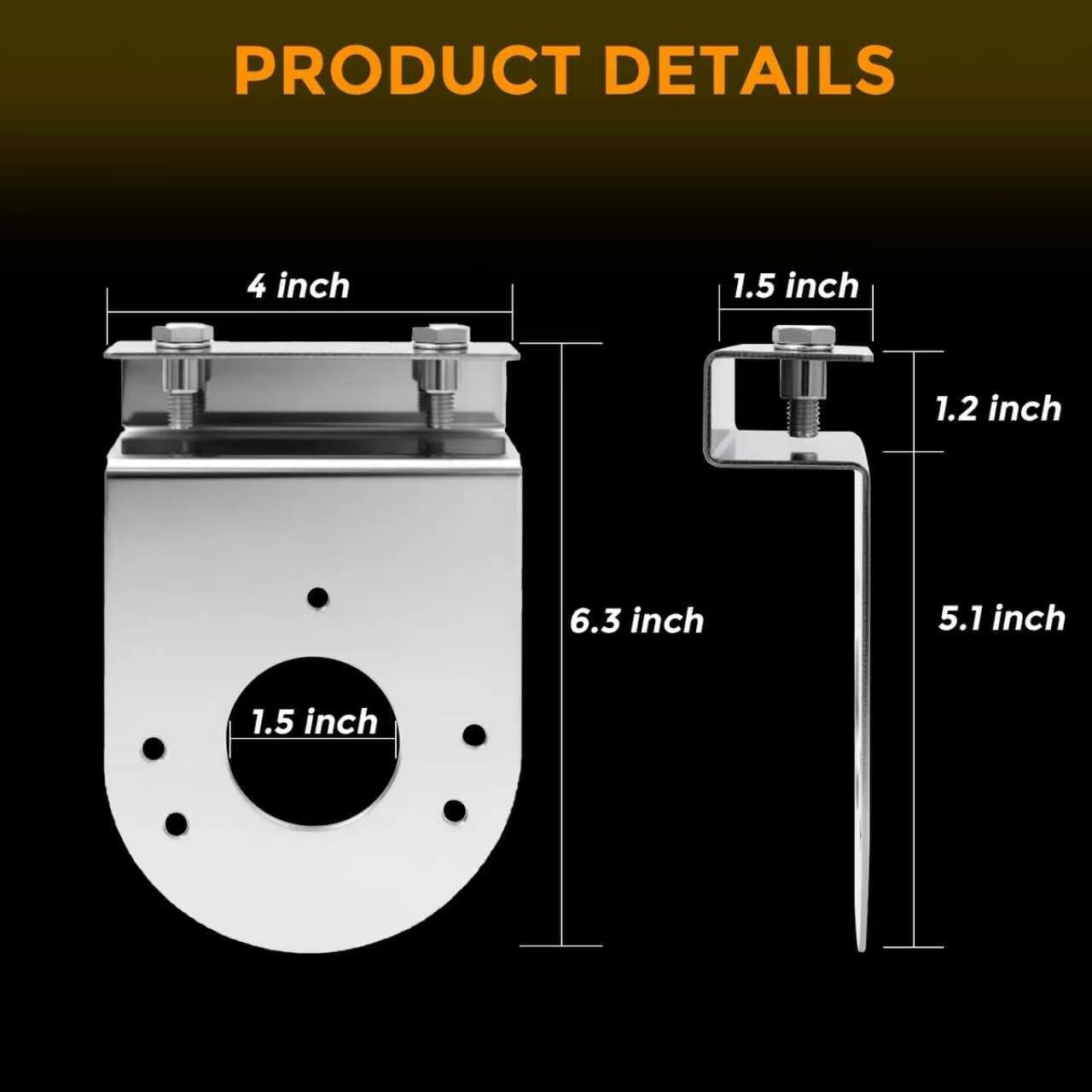 2PCS Watermelon Light Brackets, 90° Angled Clamp-On Frame Mount for Under Glow gallery