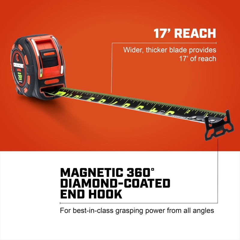 Crescent Lufkin 25 Ft. SHOCKFORCE NITE EYE Magnetic Tape Measure 7.6 m, Black gallery