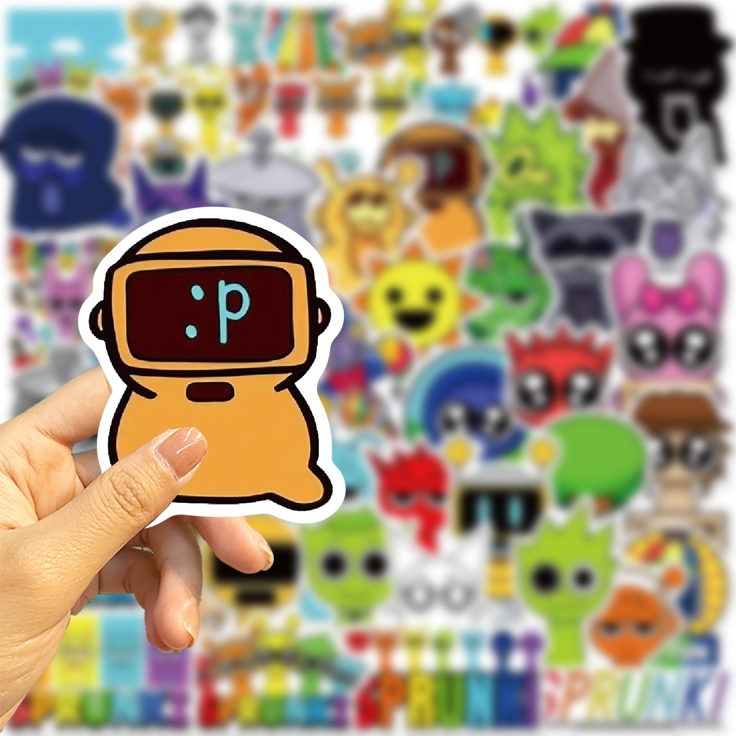 50PCS Sprunki Graffiti Stickers Waterproof Vinyl Laptop Guitar Luggage DIY Decal gallery