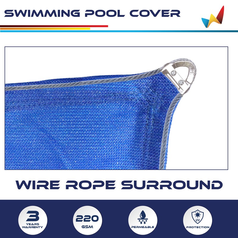 Winter Pool Cover Rectangle Heavy Duty Safety Inground Swimming Pool Cover Blue gallery