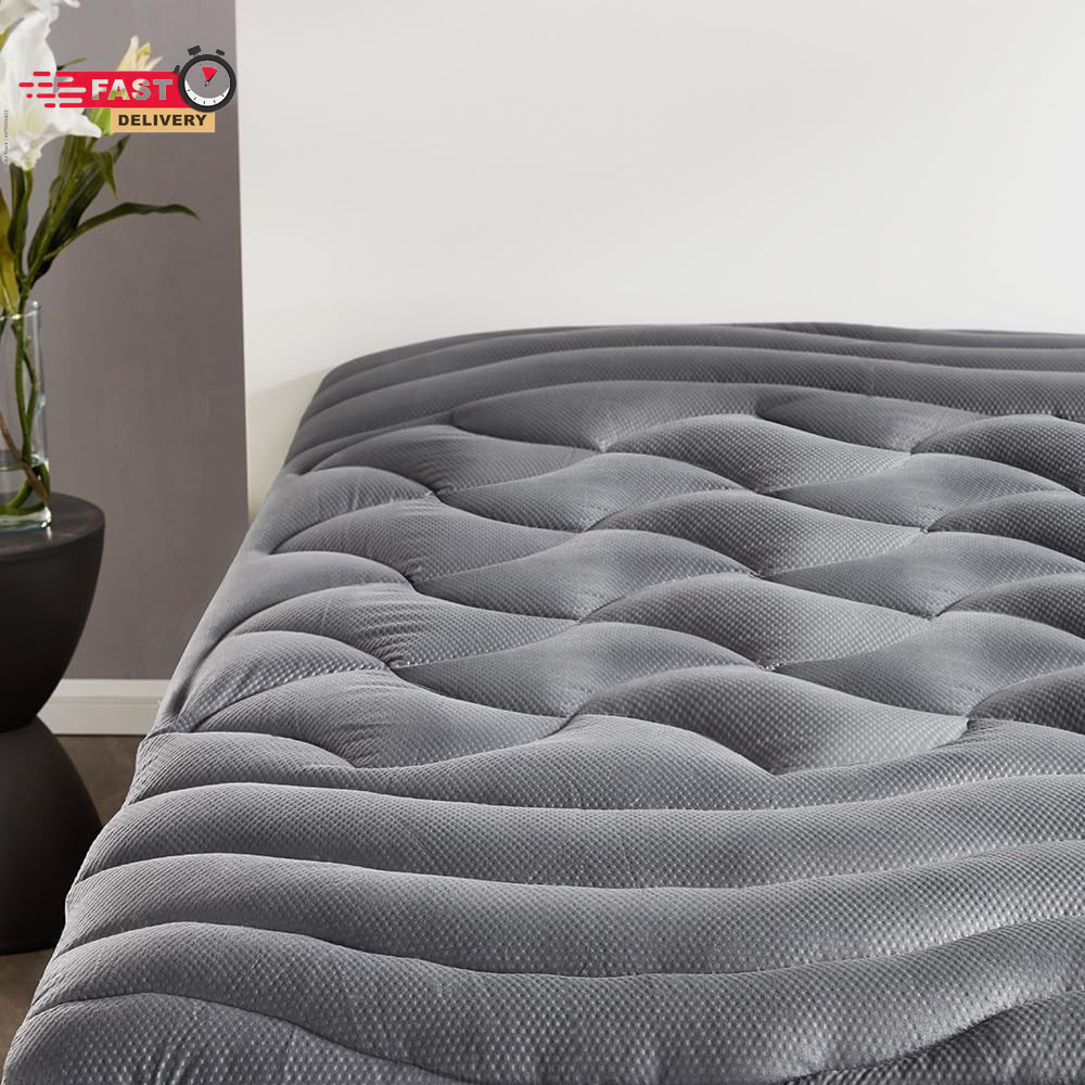 SLEEP ZONE King Mattress Topper, Cooling Mattress Cover for Hot Sleepers, Premiu gallery