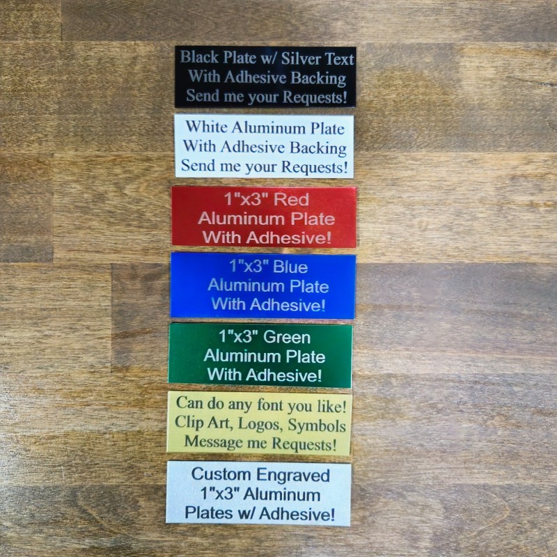 Any Size Custom Aluminum Plates Adhesive Sign Metal Trophy Urn Plaque Home Decor gallery