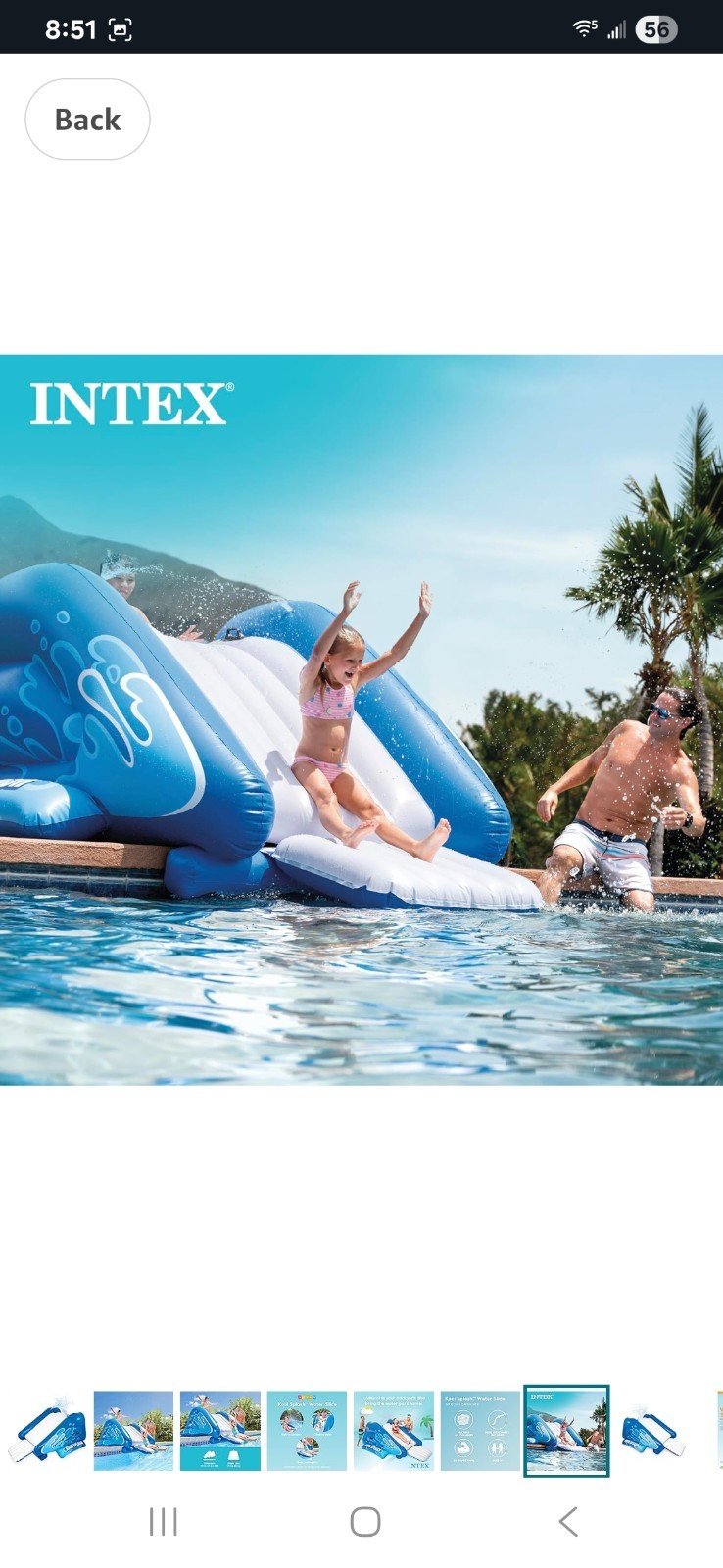 Intex Kool Splash Inflatable Swimming Pool Water Slide - Blue/White (58849EP) gallery